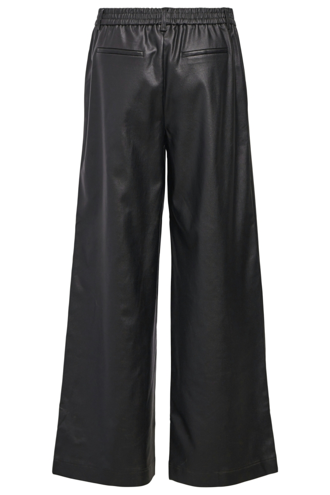 OBJMELBA LISA WIDE COATED PANT NOOS 23045831 BLACK